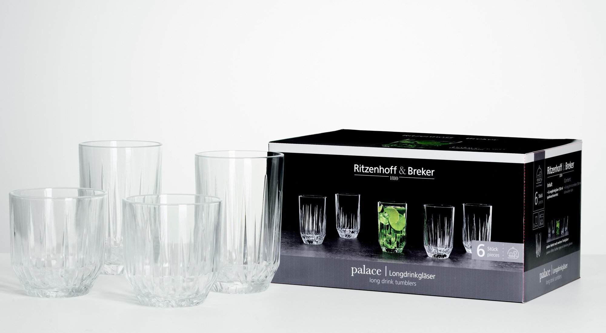 Set mit 6 Ritzenhoff & Breker Palace Longdrinkgläsern