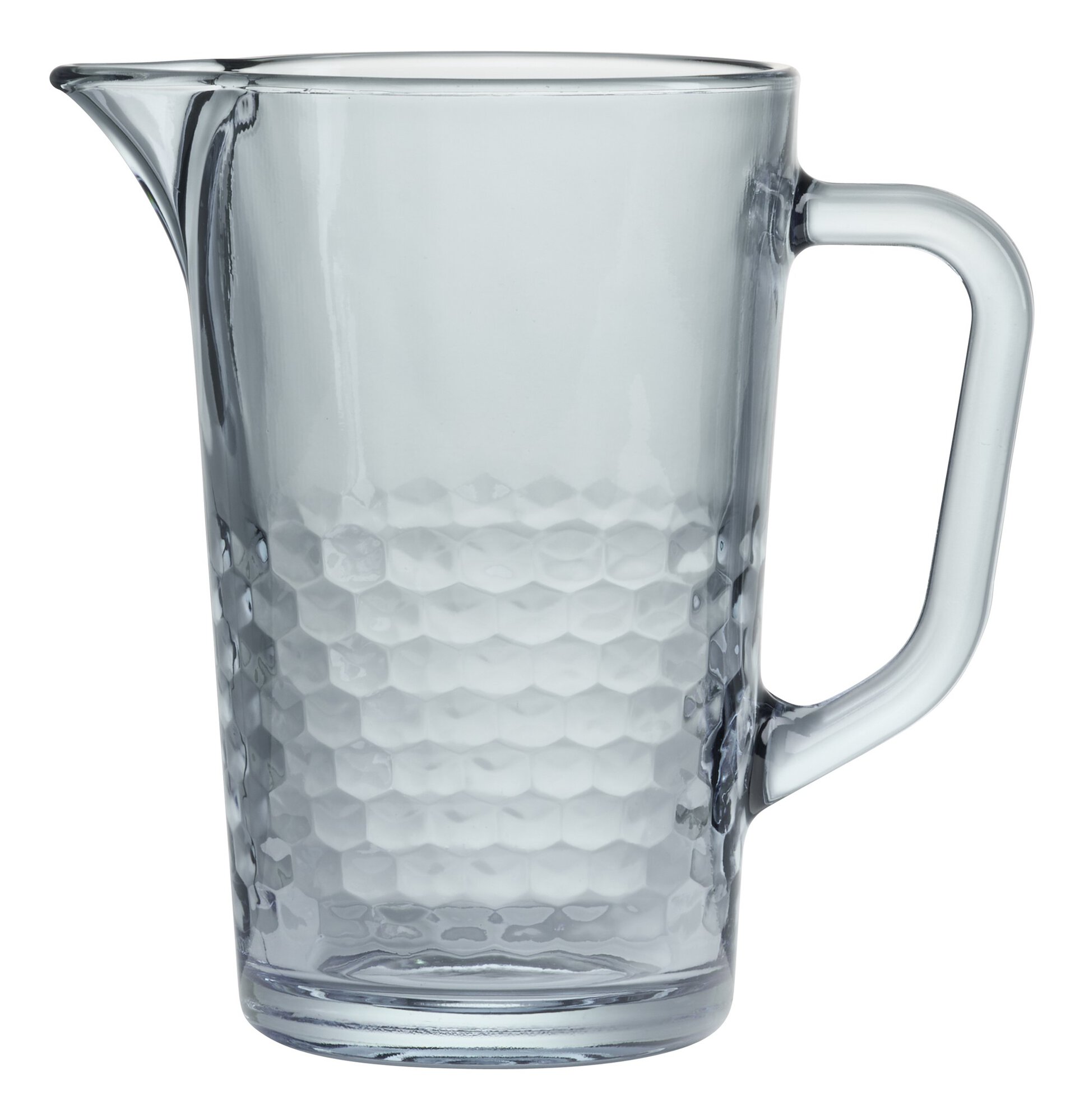 Transparente Karaffe aus Glas mit Wabenstruktur und Henkel