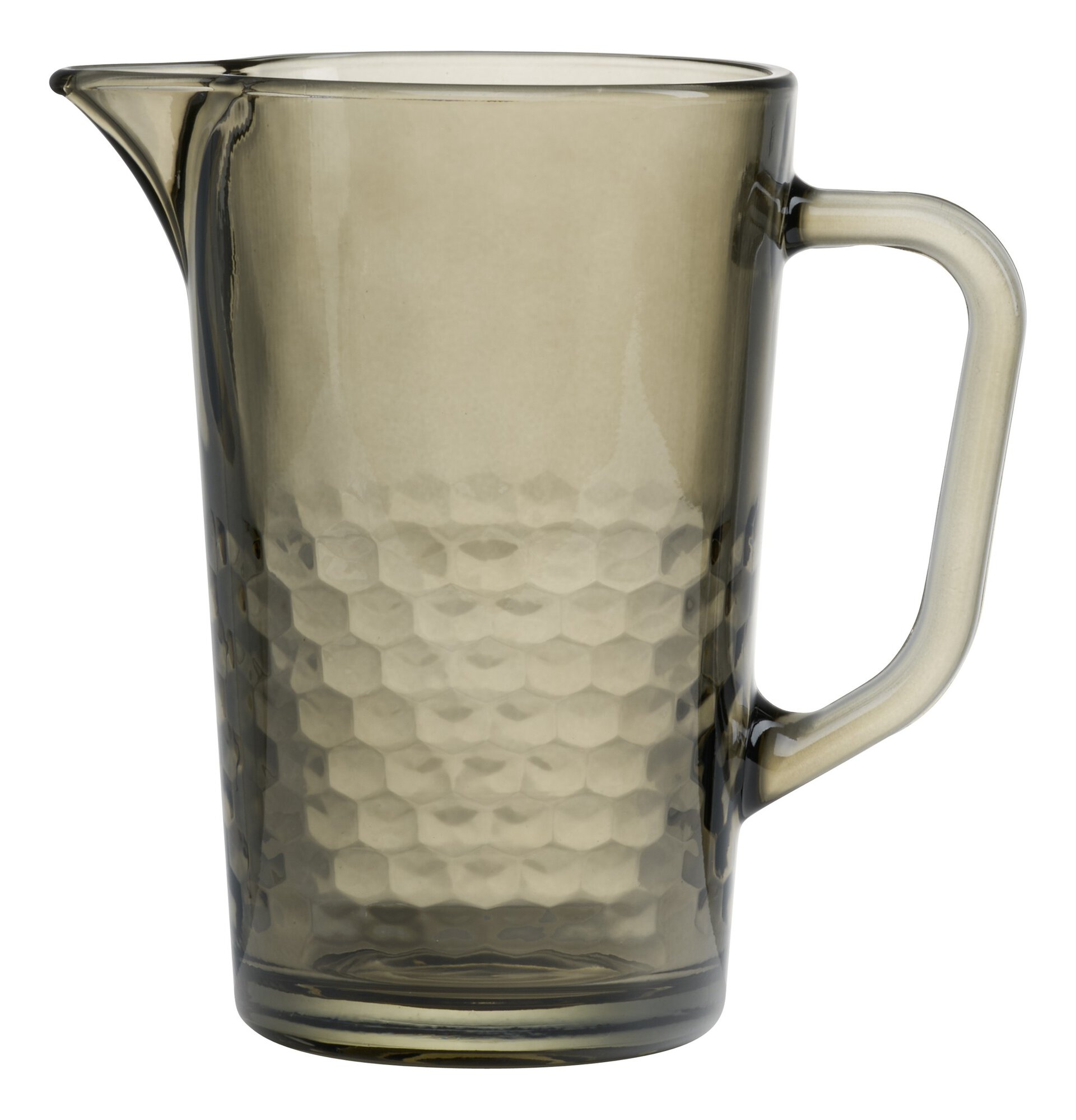 Braune Glas-Karaffe mit Wabenmuster und Ausguss