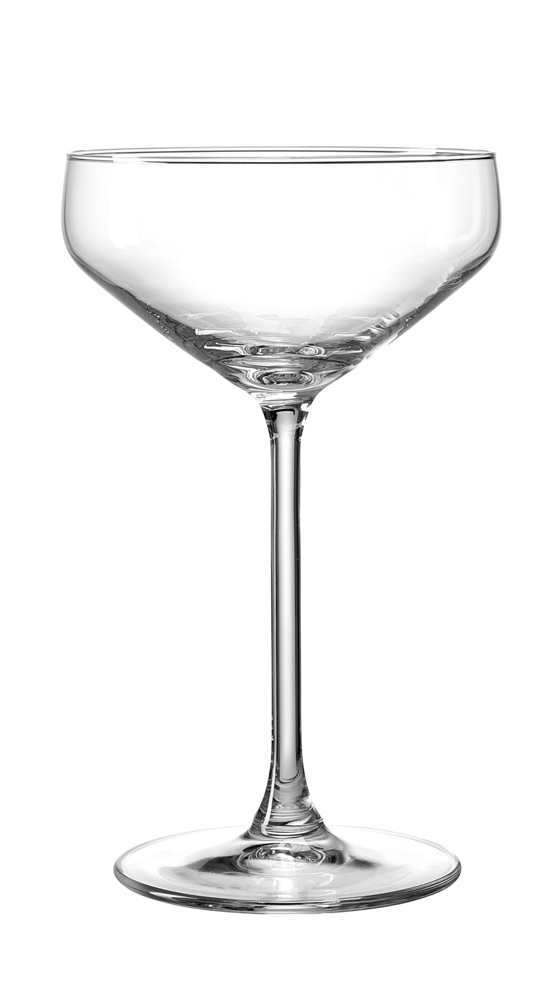 Leeres elegantes Cocktailglas auf weißem Hintergrund