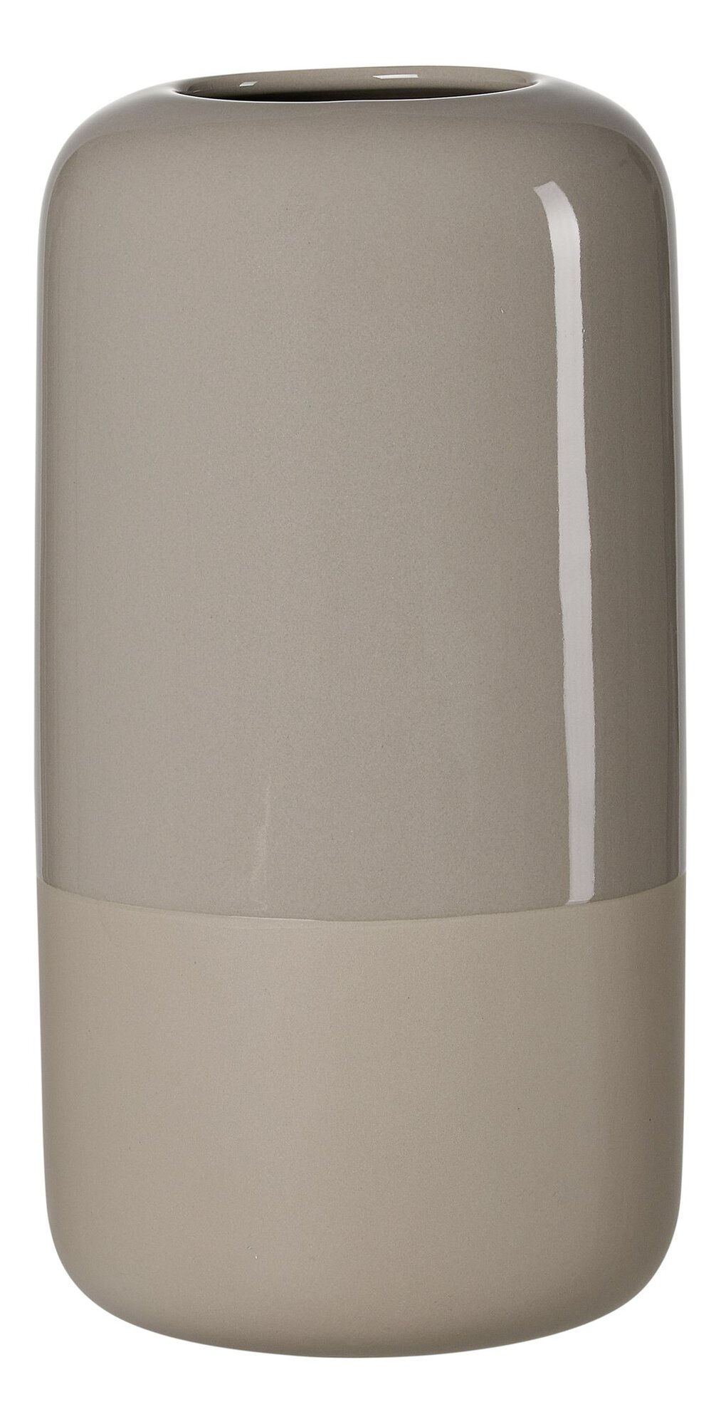 Moderne zweifarbige Keramikvase grau beige