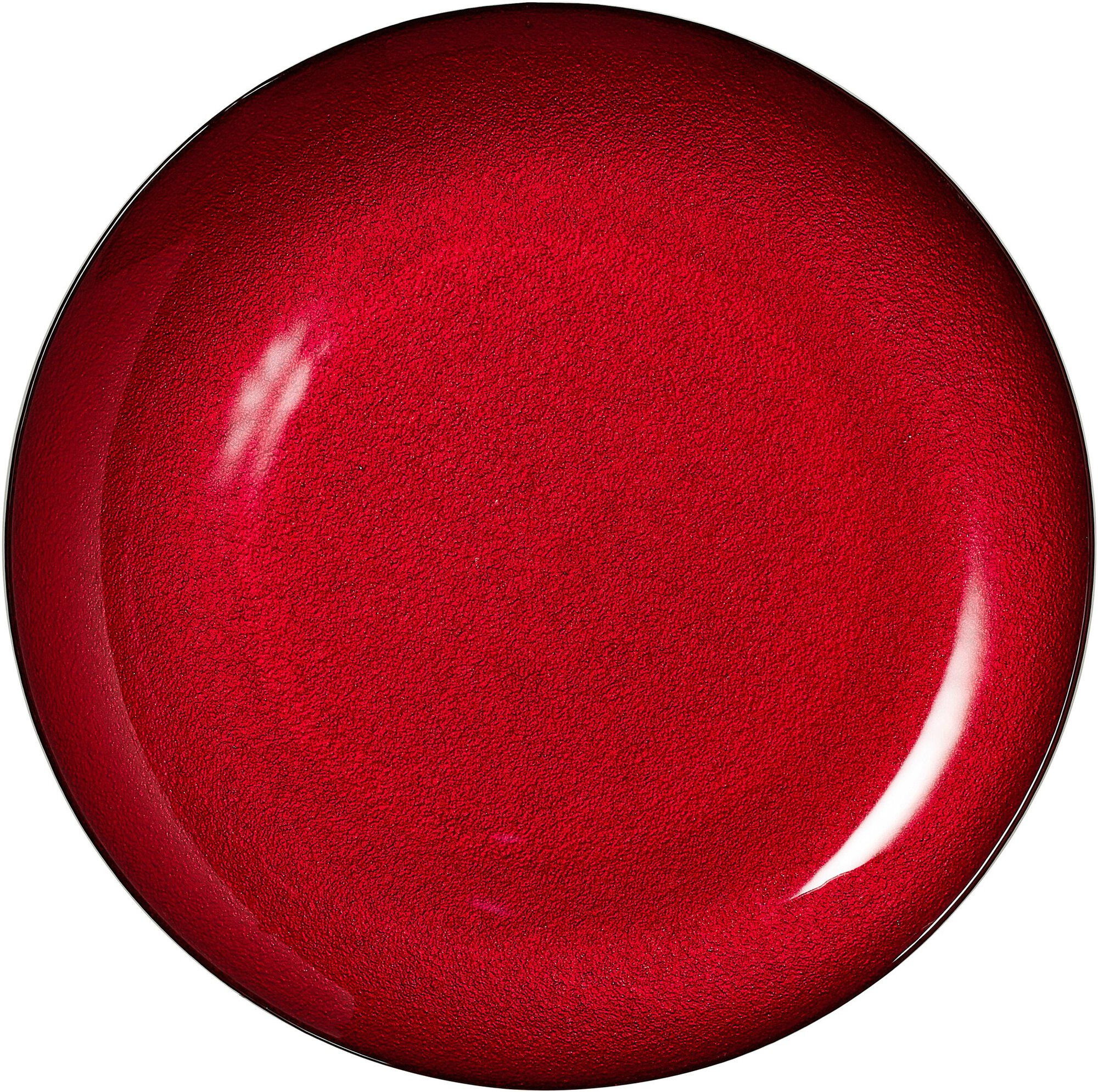 Runder roter Teller aus Keramik mit glänzendem Finish