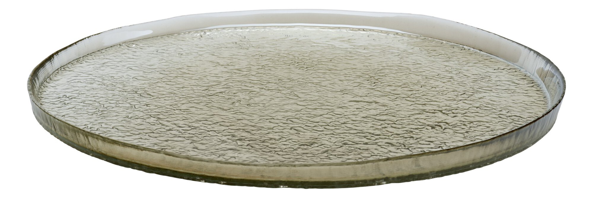Glas Tablett rund mit gewellter Oberfläche