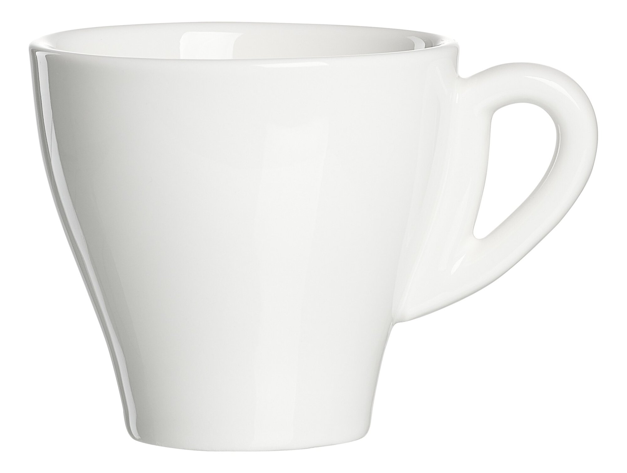 Weiße Porzellantasse mit Henkel für Kaffee