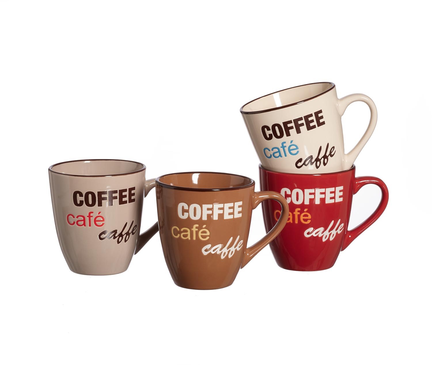 4er Set Kaffeebecher 390 ml Coffee Talk