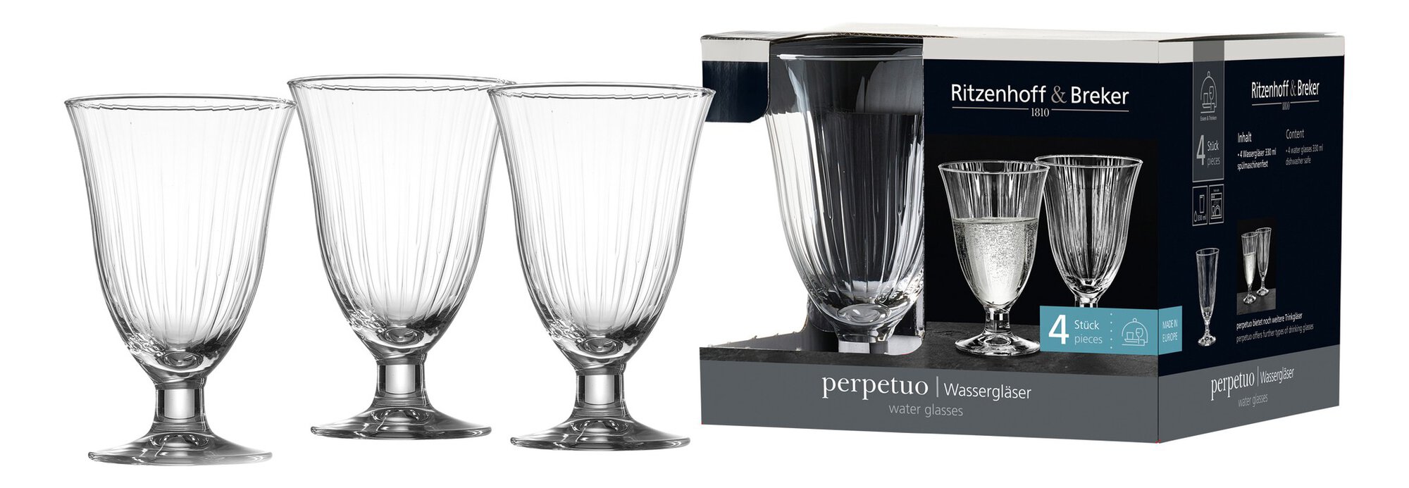 Set aus 4 klaren Wassergläsern perpetuo von Ritzenhoff & Bre