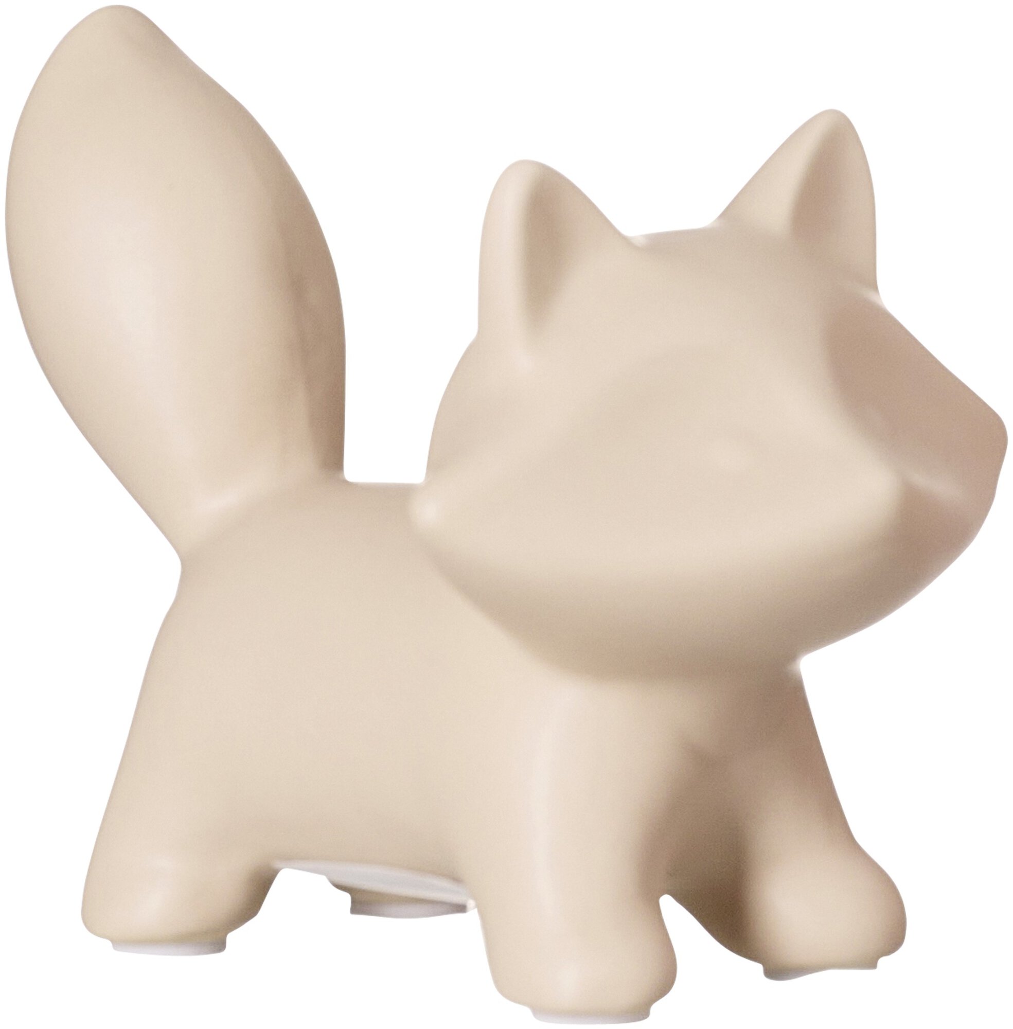 Kleine beige Katzenfigur aus Kunststoff