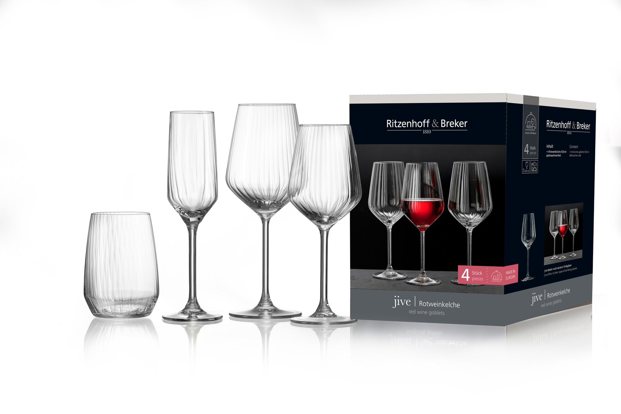 Ritzenhoff & Breker Jive Rotweinkelch 4er Set Glas