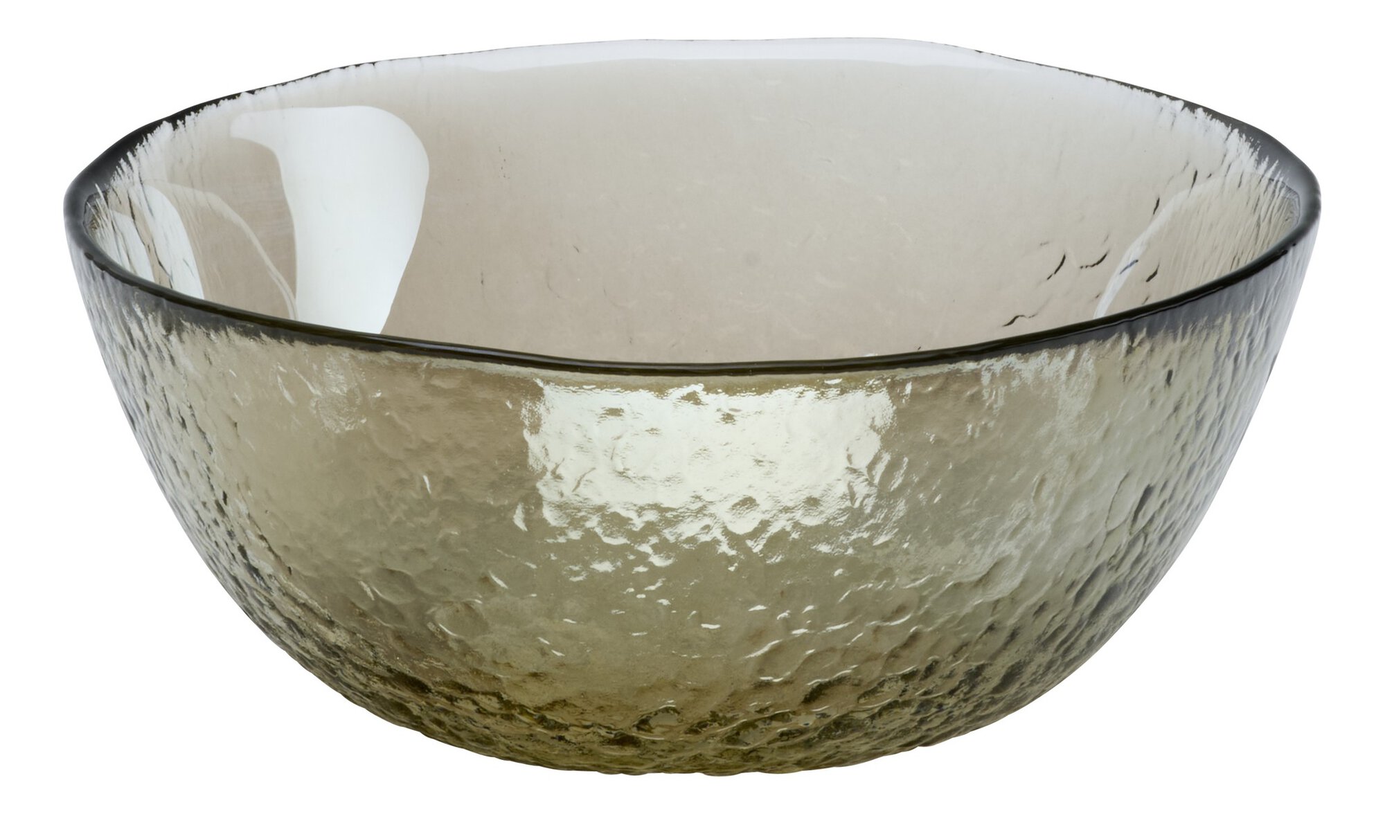Strukturierte Glasschüssel in transparenter Farbe