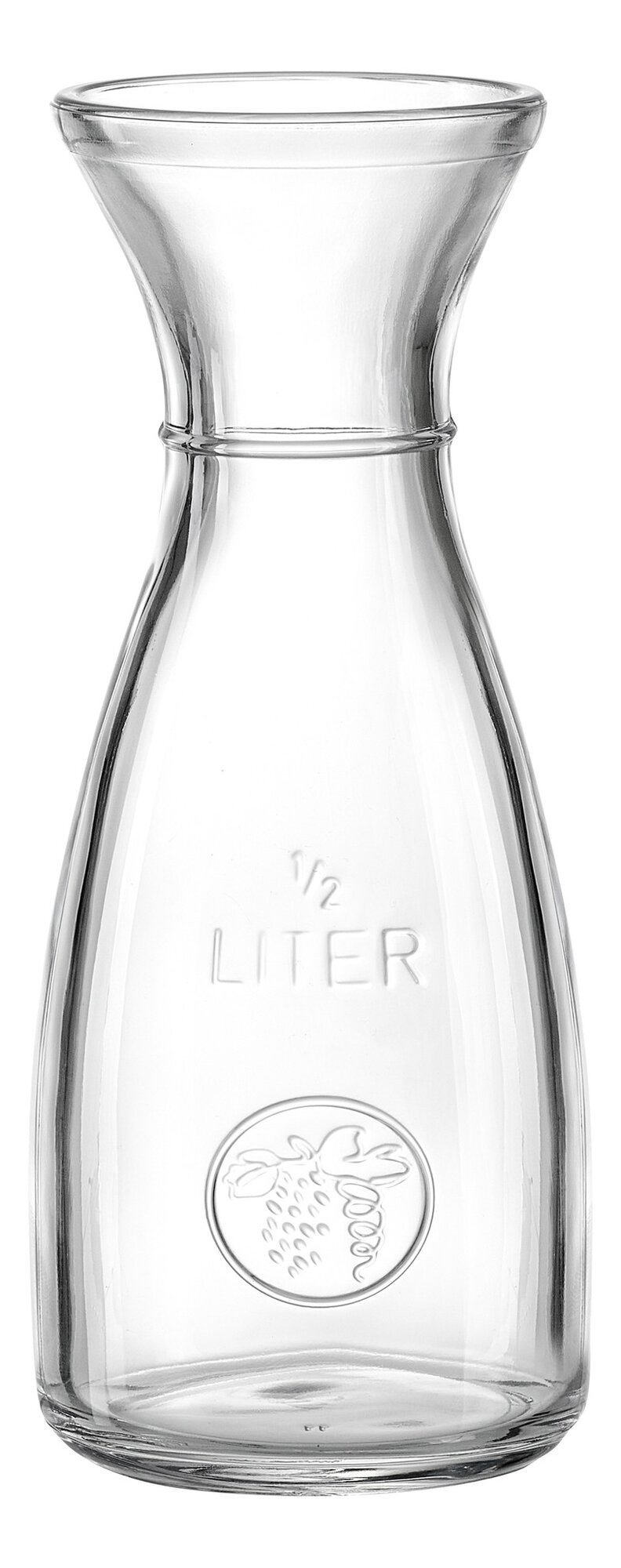 Glaskaraffe 0,5 Liter mit Traubenprägung