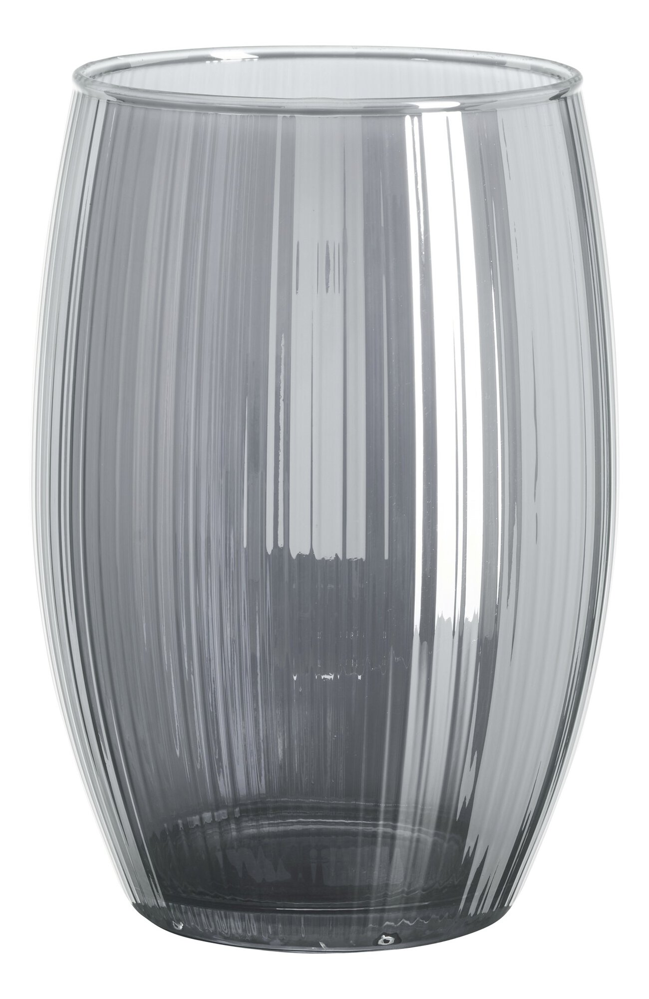 Graues geripptes Glas Trinkglas mit modernem Design