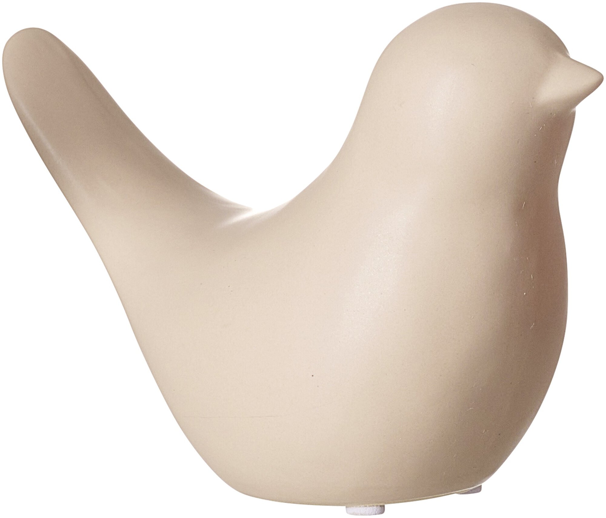 Beige Keramik Vogel Dekofigur modern
