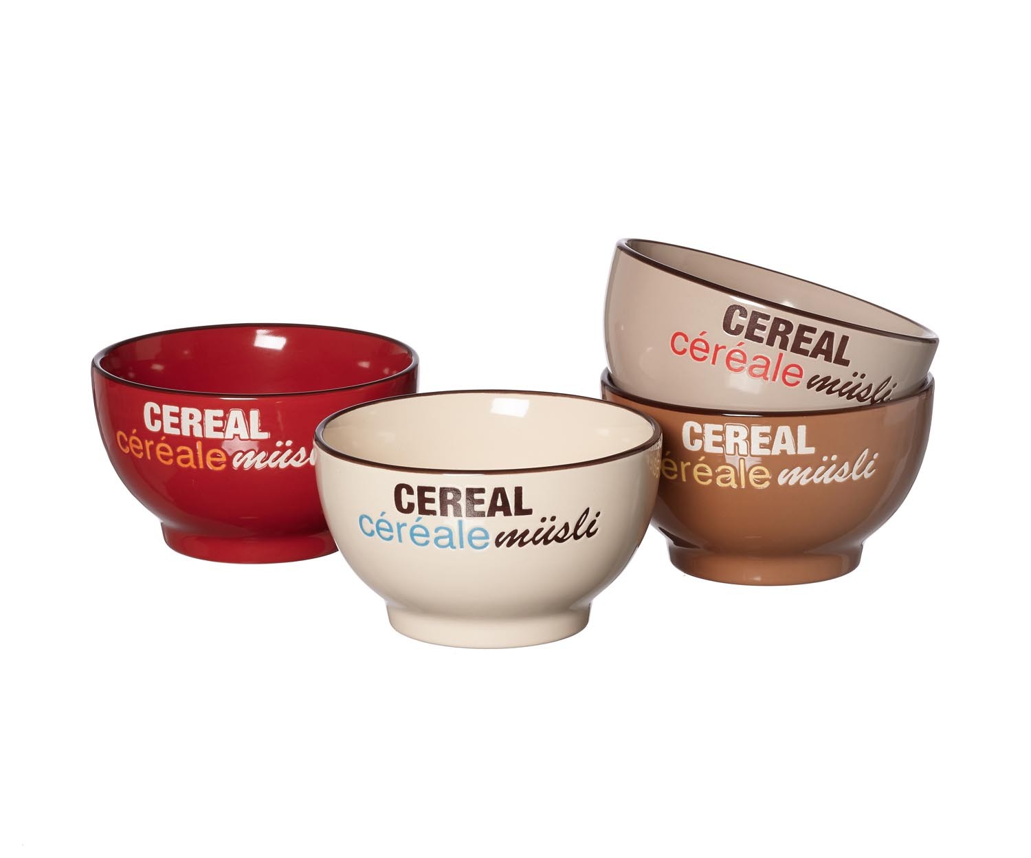4er Set Müslischale 14 cm Coffee Talk