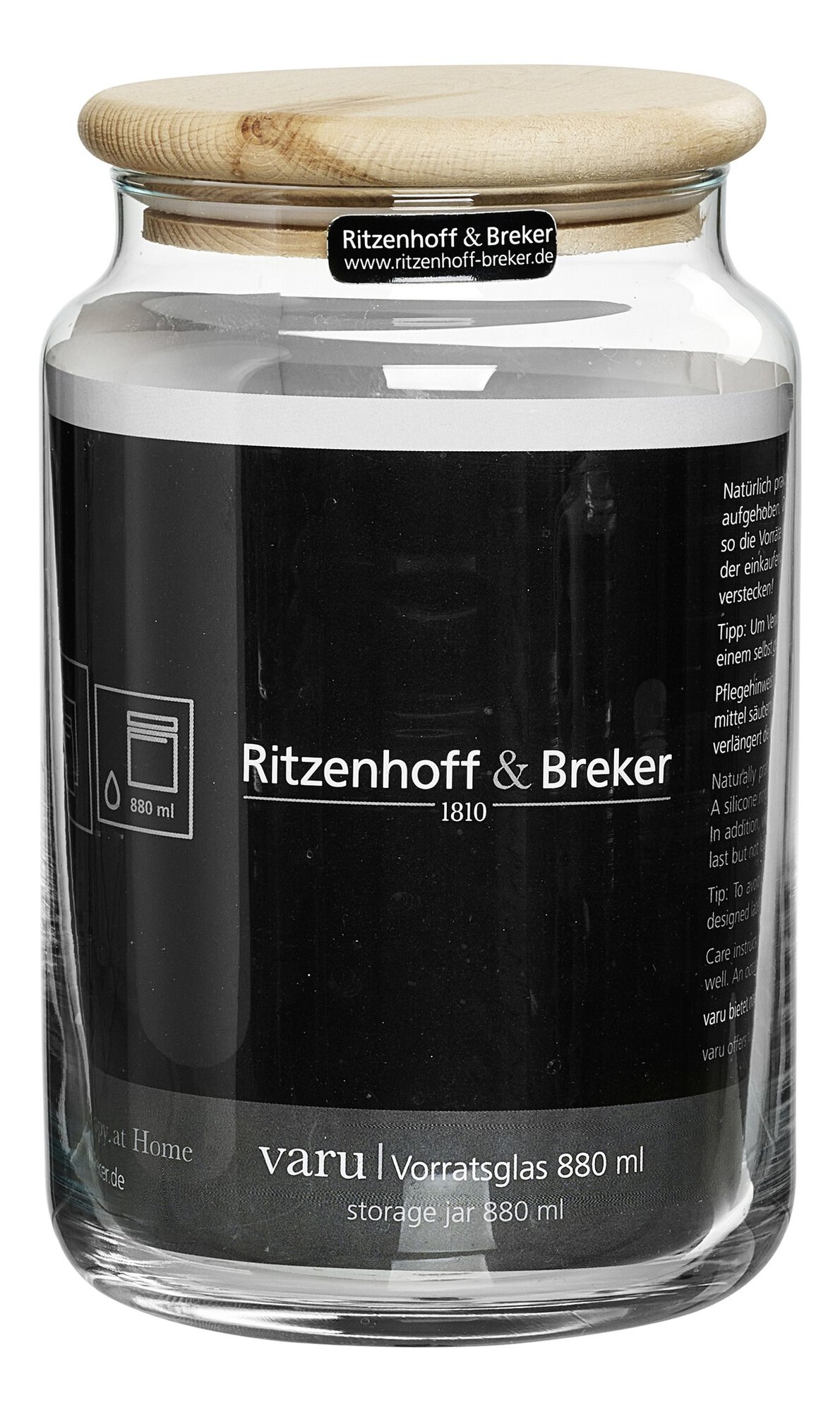 Vorratsglas 880 ml von Ritzenhoff & Breker mit Holzdeckel