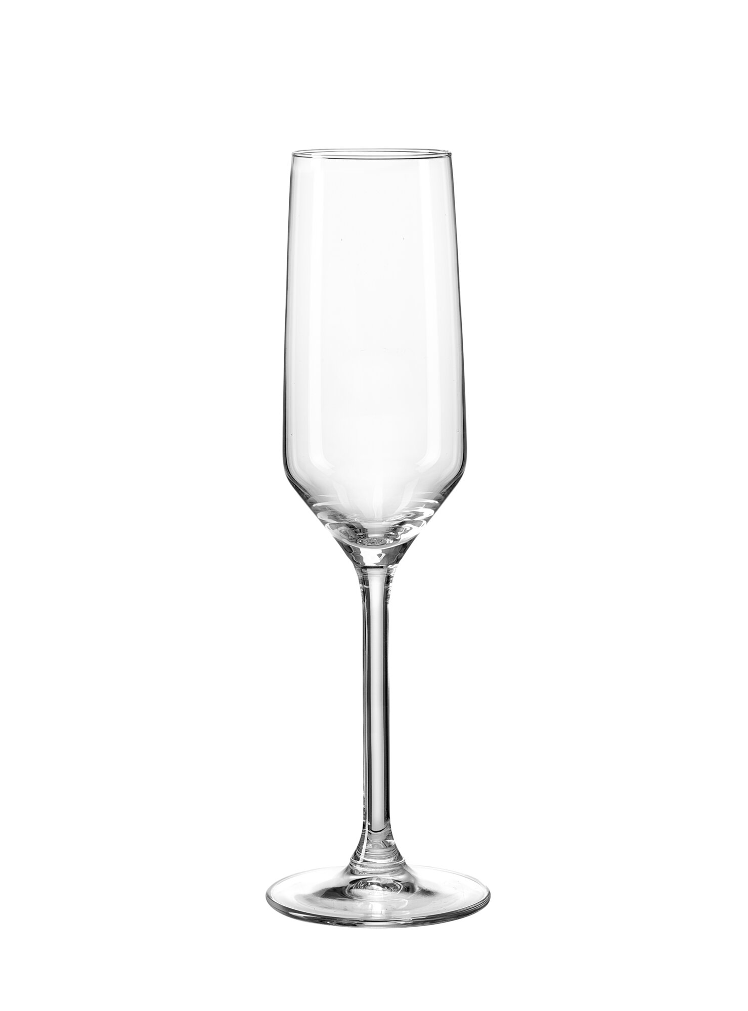 Schlankes und durchsichtiges Champagnerglas mit Stiel