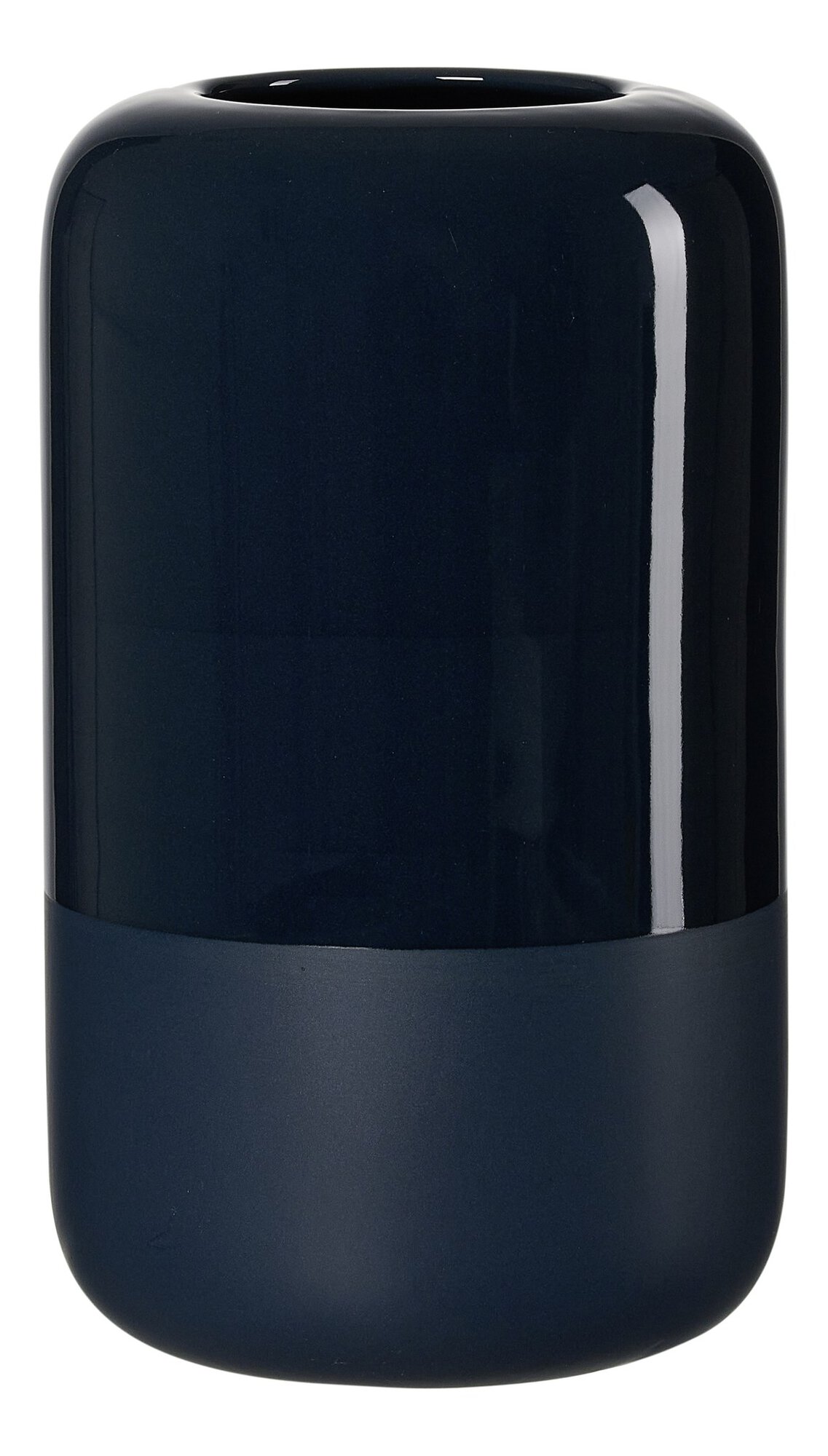 Blauer Keramik Blumentopf mit glänzender Oberfläche